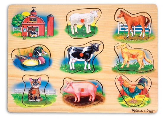 Steck- und Sound Puzzle – Farm Tiere Bauernhof Melissa & Doug 10268